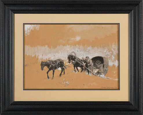 Соколов Пётр Петрович. Сани, запряженные цугом